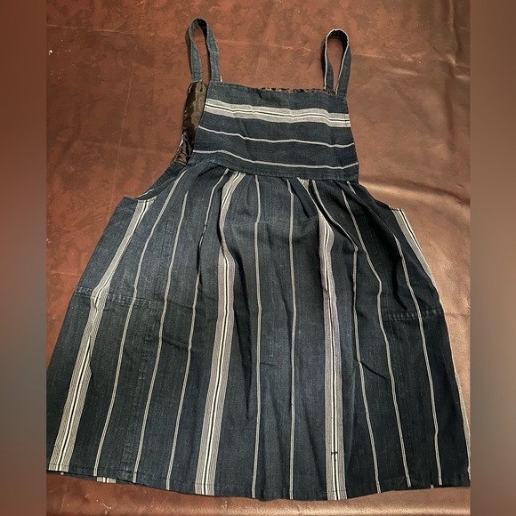 Elegant Black and Blue Striped Mini Dress - Picture 2 of 8